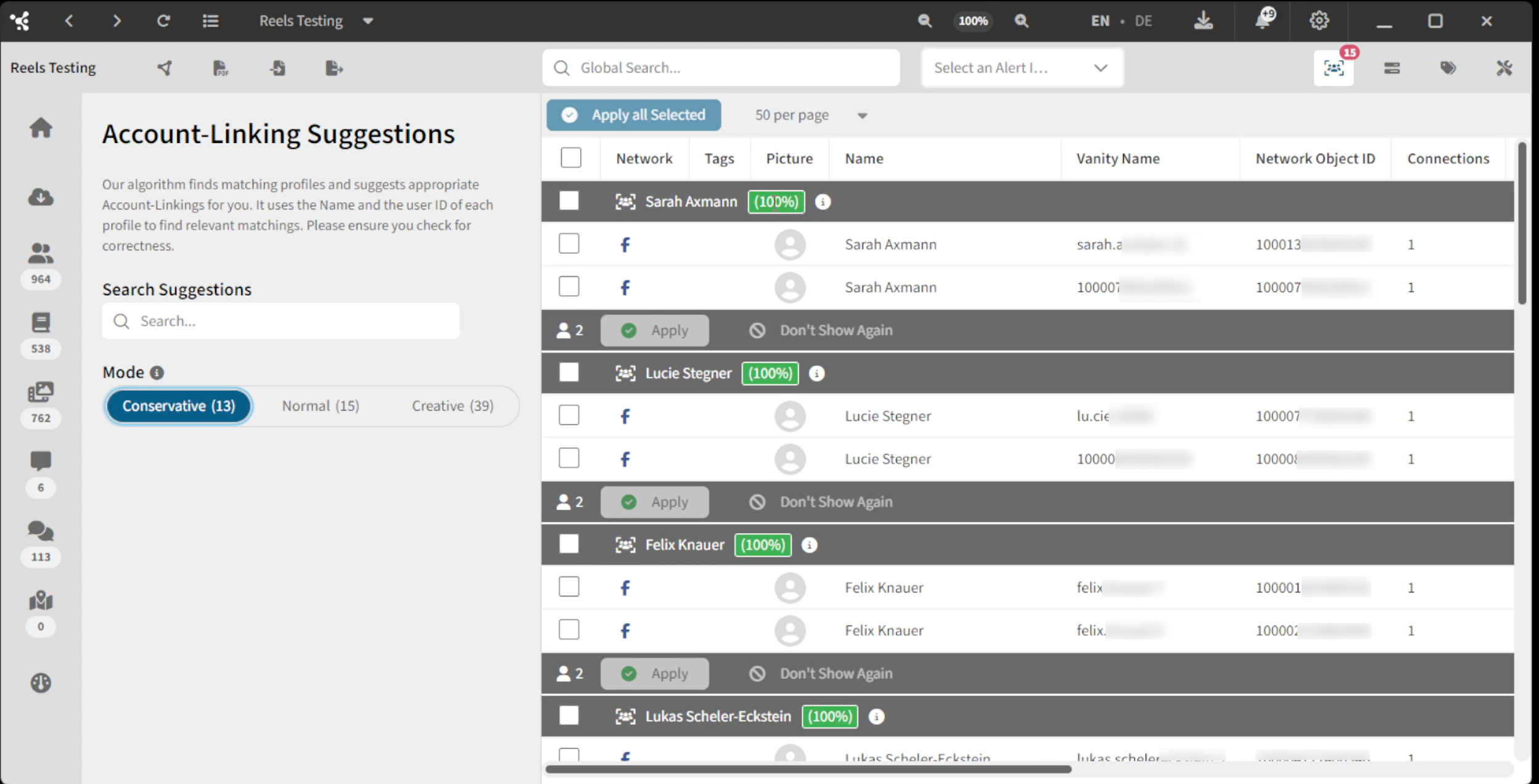 The new Linking Manager enables user-friendly account assignment